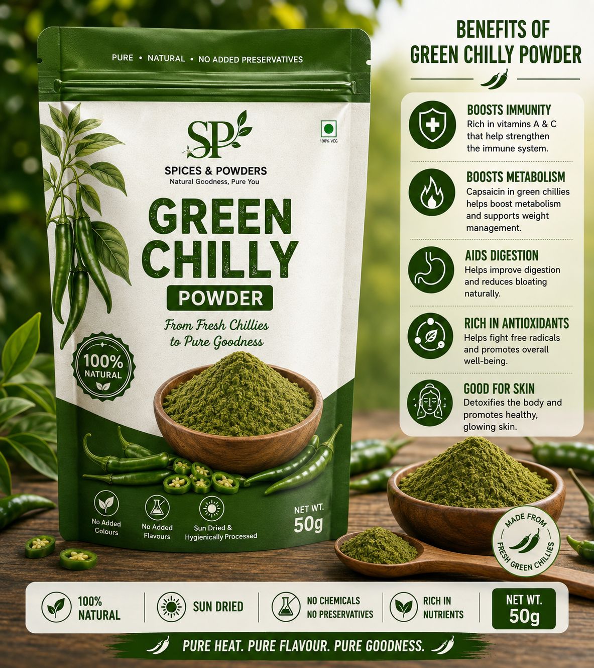 Green chilli Powder